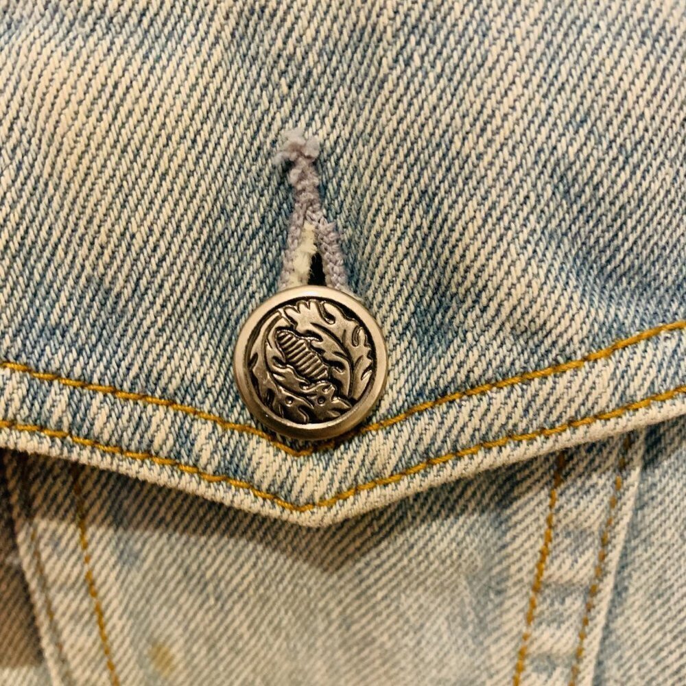 80s 90s Vintage Copa Banana GARFIELD Denim Jean Jacket Mens Large - Picture 13 of 16